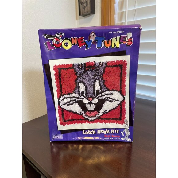1994 Looney Tunes Bugs Bunny Latch Hook Kit 13"x13" Full Color - Picture 2 of 7